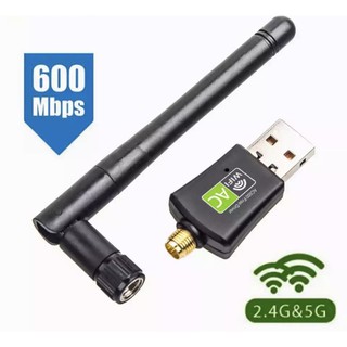 AC 600Mbps USB WIFI อะแดปเตอร์ 5/2. 4 GHz Dual Band พร้อมด้วยเสาอากาศ Dongle LAN 802.11ac/a/b/g/n สำหรับ Windows XP win