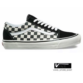 VANS OLD SKOOL ANAHEIM FACTORY 36 DX BLACK CHECKERBOARD SNEAKERS สินค้ามีประกันแท้