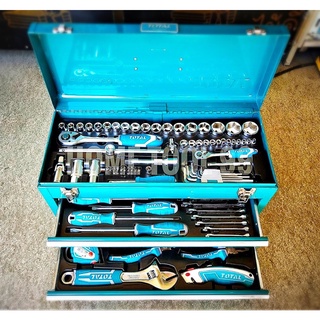 TOTAL ชุดเครื่องมือช่าง 97 ชิ้น รุ่น THPTCS70971 พร้อมกล่องเก็บเครื่องมือ 97 pcs Tool Chest Set เครื่องมือช่าง