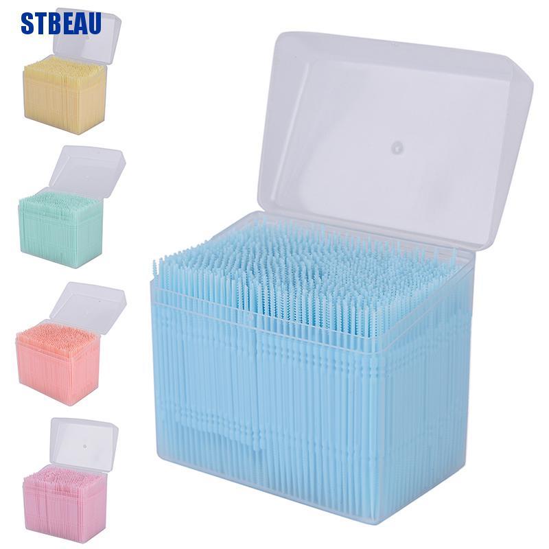 [STBEAU1] ไม้จิ้มฟันพลาสติก 2 ทาง 1100 ชิ้น