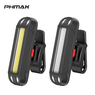 Phmax ไฟท้ายจักรยาน LED ชาร์จ USB ไฟเตือนความปลอดภัย