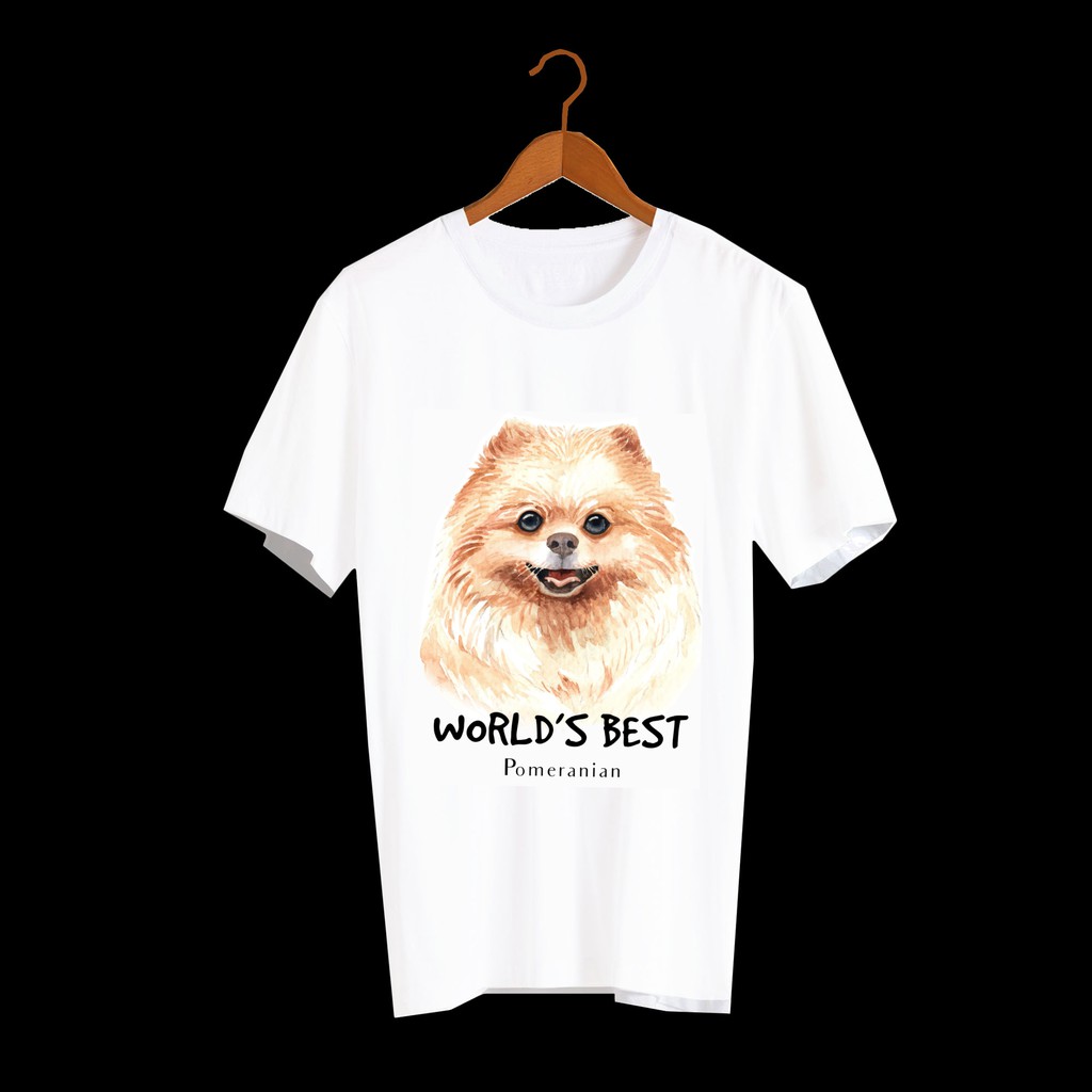 เสื้อยืดลายหมา Pomeranian น่ารัก แฟชั่นใส่สบาย ใส่ได้ทั้งผู้ชายผู้หญิง DI20