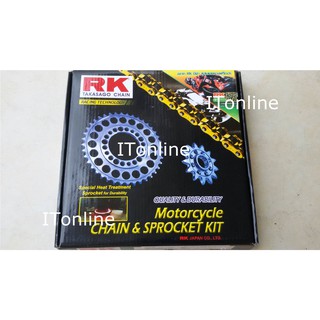 ชุดสเตอร์หน้า-หลัง-โซ่RK YAMAHA R-15/M-SLAZ 150(15T-47T-428-132L แข็งทน(รุ่นเก่า)