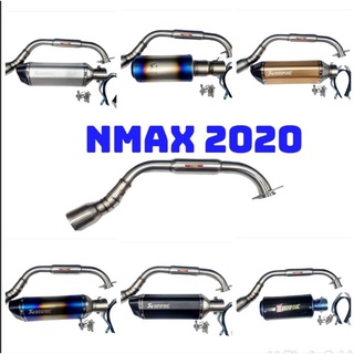 คอท่อสแตนเลส Nmax ปี 2020 สำหรับคอท่อ 2 นิ้ว พร้อมปลายท่อ Ak มีให้เลือกหลายแบบ