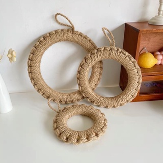 HERA สไตล์นอร์ดิก ทรงกลม ใช้รองแก้ว รองจาน ตกแต่งบ้าน Hemp Rope Woven Placemat Pot Mat Coaster Insulation Pad