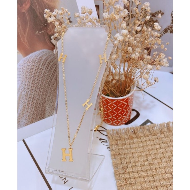 TTN5823 - สร้อยคอไทเทเนียม Plain H (สีเหลือง)