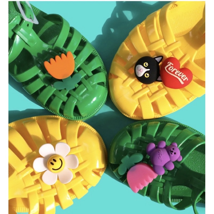 (พร้อมส่ง) wiggle wiggle - mini silicone charm set (6ชิ้น) jibbitz ที่ติดรองเท้า crocs