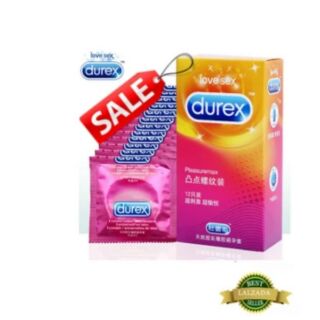 Durex Pleasuremax ถุงยางอนามัยกระตุ้นความรู้สึกเย็นเย็น (12ชิ้น/กล่อง)A  