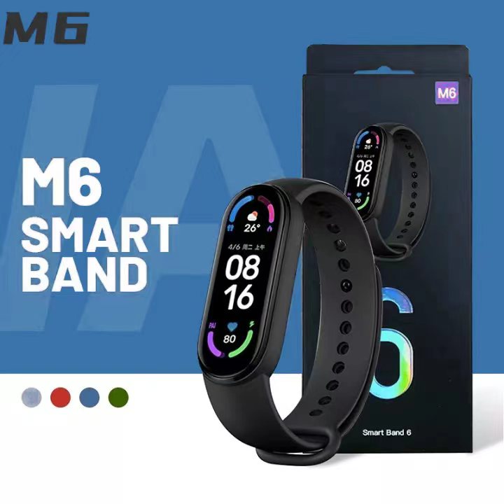 M6 สมาร์ทวอทช์กันน้ำกีฬา pedometer สำหรับผู้ชายและผู้หญิง
