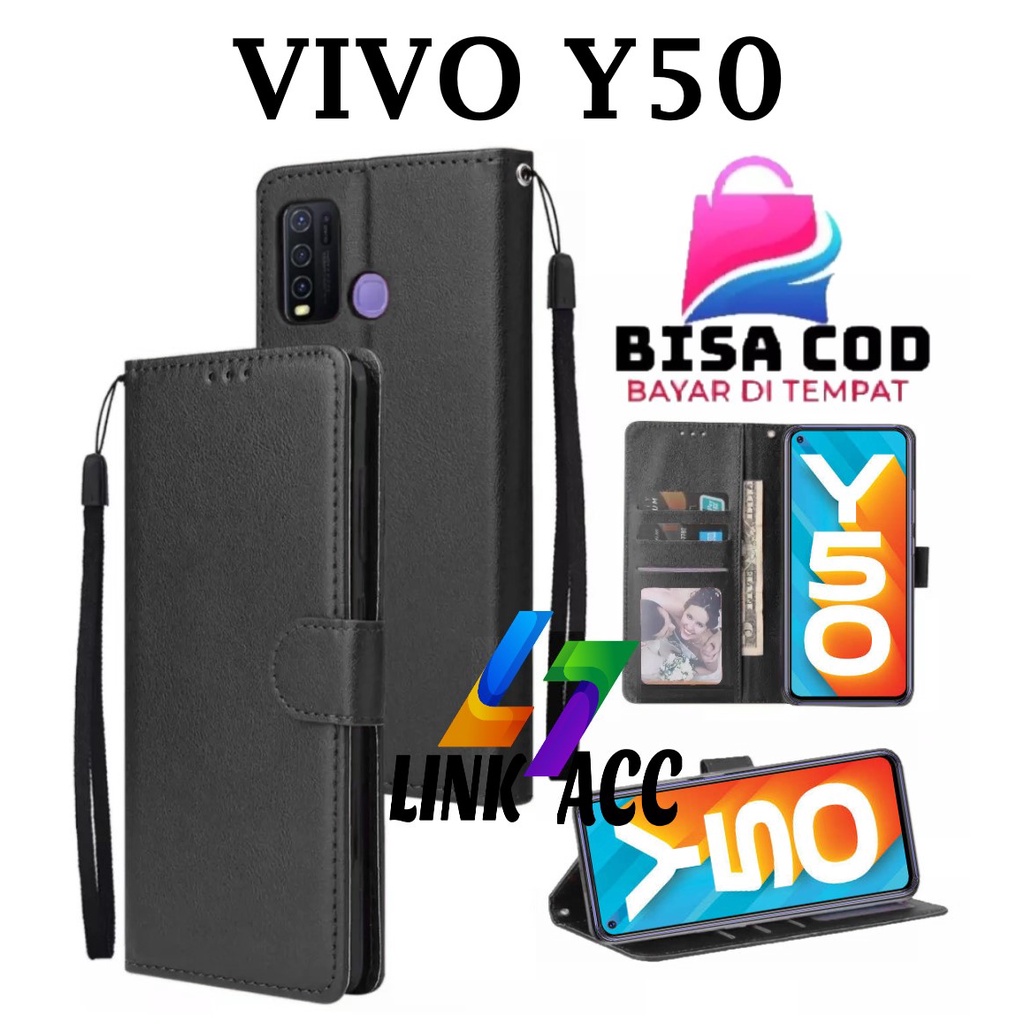 VIVO Y50 FLIP LEATHER CASE PREMIUM-FLIP WALLET CASE LEATHER สําหรับ VIVO Y50 - WALLET CASE-FLIP COVE