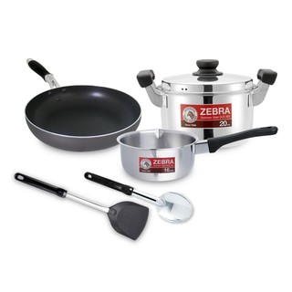 ชุดเครื่องครัว หัวม้าลาย HEALTHY COOK 6 ชิ้น เครื่องครัว COOKWARE SET ZEBRA HEALTHY COOK 6PCS