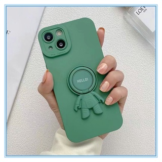 ✨3Dใช้เป็นขาตั้งได้เคสซิลิโคนนักบินอวกาศเคสไอโฟนป้องกันการหล่น compatible เคสไอโฟน13 เคสไอโฟน12 เคสไอโฟน11 เคสไอโฟน7พลัส เคสi7 case iPhone11Pro เคสi12 เคส iPhone 6，เคส for iPhone x xs xr xsmax เคส i8Plus i6Plus เขียวดำ สีน้ำตาล