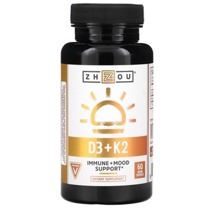 Zhou Nutrition K2 + D3 2-In-1 Support 60 Veggie Capsules