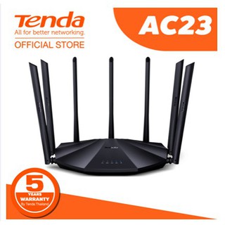 Tenda AC23 AC2100 เราเตอร์ 6dBi 7 เสาอากาศ Wifi Repeater 2.4Ghz 5GHz Dual Band ขอแท้  🚩🚩 รับประกันศูนย์ 5 ปี🚩🚩