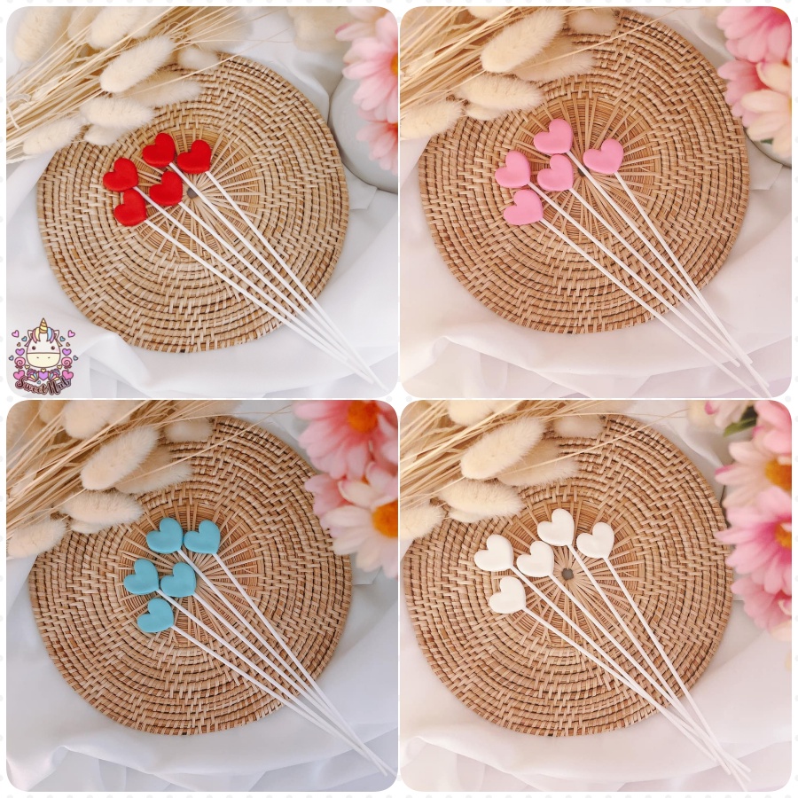 SweetHub น้ำตาลแต่งเค้กรูปหัวใจมีก้าน**ขั้นต่ำ 50 บาท ต่อออเดอร์สั่งคละสินค้าอื่นได้**