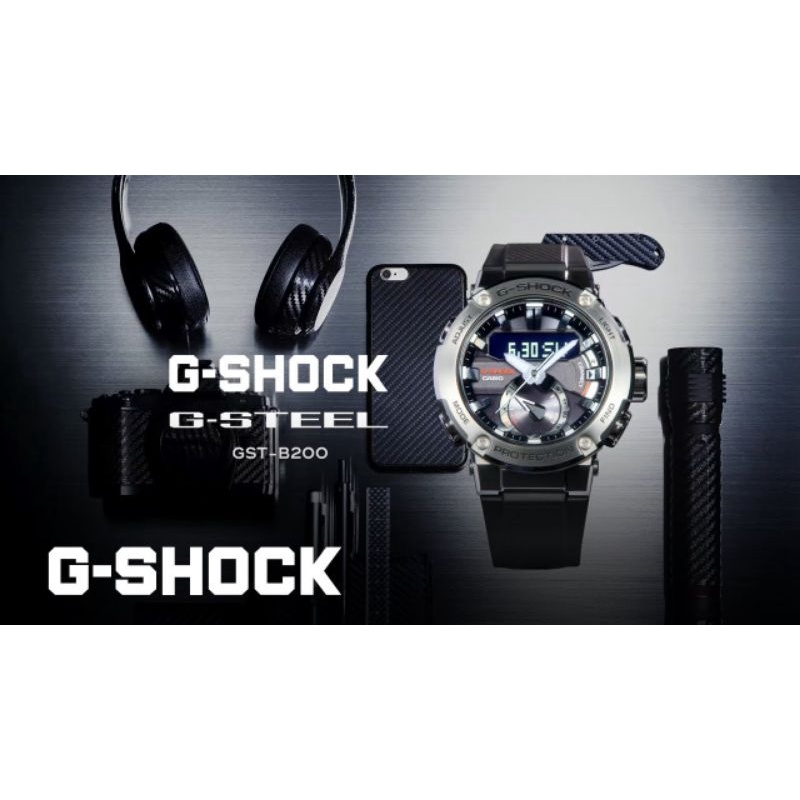 G-SHOCK รุ่น G-STEEL รหัส​GST-B200-1ADRของแท้ป้ายkingpower