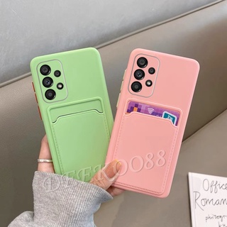 ใหม่ เคส Samsung Galaxy A13 A23 LTE A73 A03S A03 Core M33 M23 5G 4G Phone Case Softcase with Card Bag Insertion Silicone Smartphone Casing Card Sleeve Protective เคสโทรศัพท์ SamsungA23 SamsungA13 SamsungA73