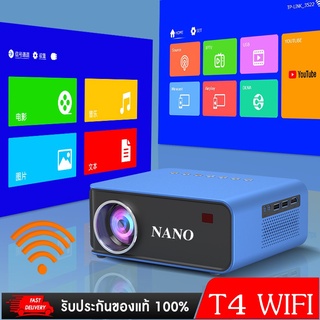 โปรเจคเตอร์ T4 แบบพกพาLed Mini 1080P HD โฮมเธียเตอร์ Miracast ในตัว Youtube WiFi หน้าจอ ProyectorLed Mini 1