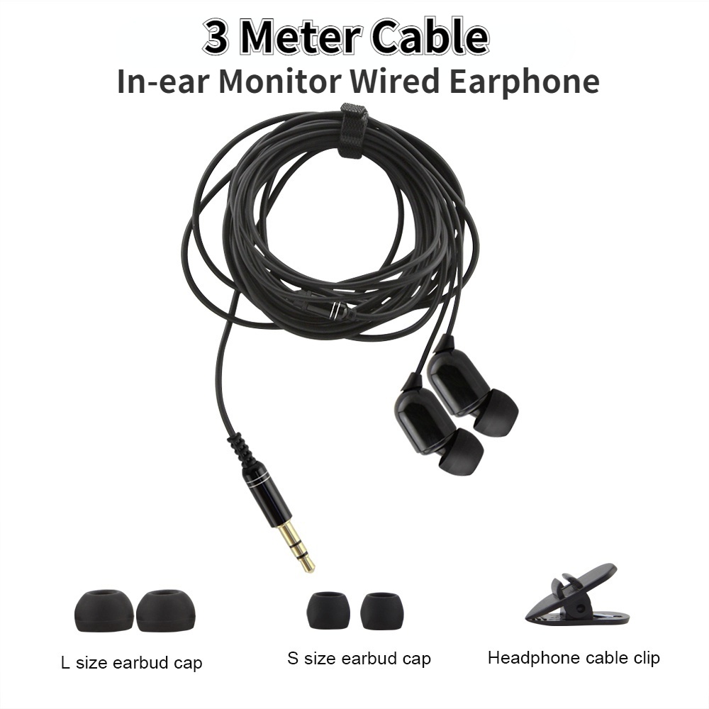 ชุดหูฟังอินเอียร์ 3.5 มม. 3 เมตร พร้อมไมโครโฟน สายยาว สําหรับสมาร์ทโฟน แล็ปท็อป โน้ตบุ๊ก MP3