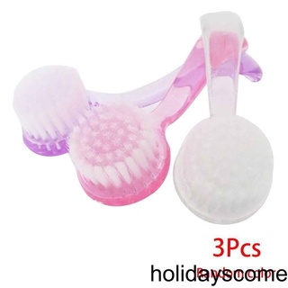 [HCLM] 3PCS Plastic Nail Salon Dust Clean Brush Pedicure Round Head Nail Cosmetic Manicure Brush Cleaner Random Color