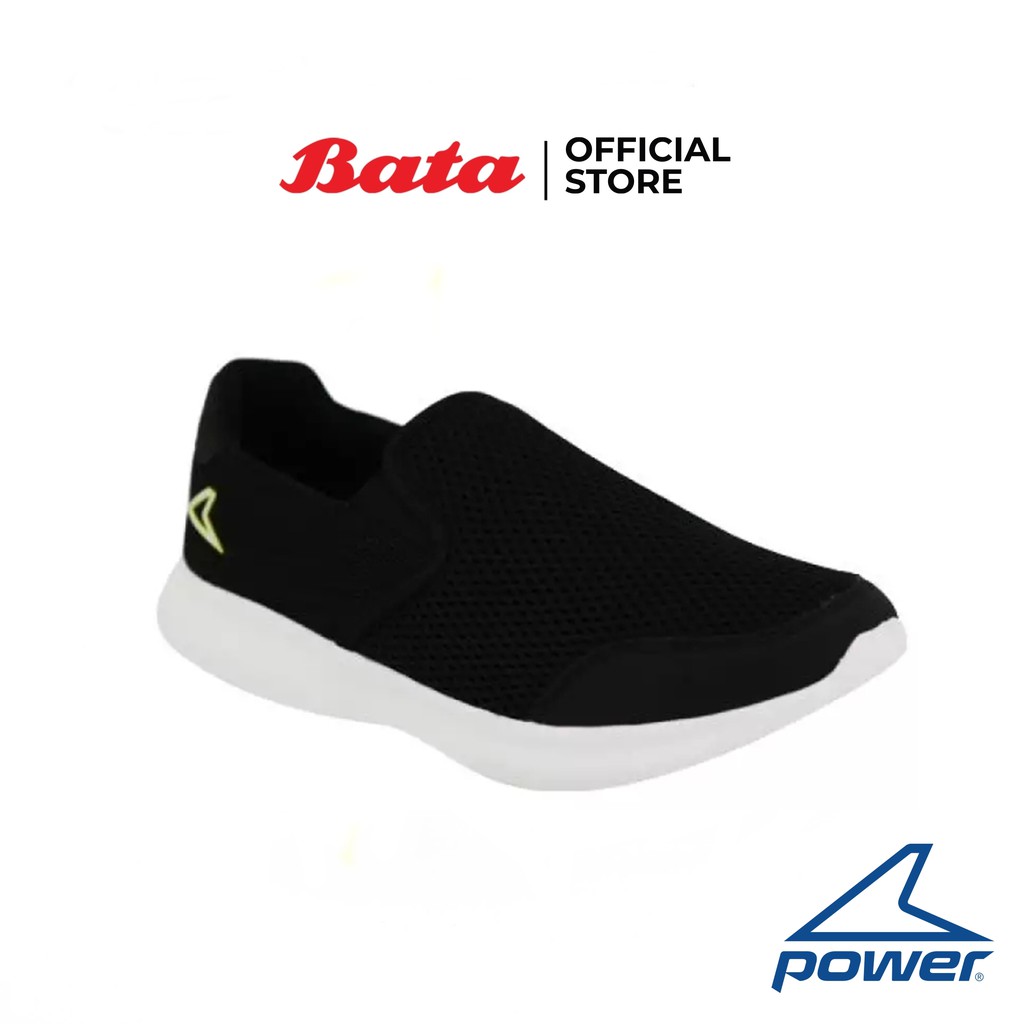 Bata POWER-MENS รองเท้าผ้าใบชาย WALKING สำหรับเดิน แบบสวม สีดำ รหัส 8486591