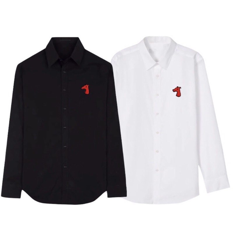VIPSHIRT เสื้อเชิ้ตแฟชั่นแขนยาว รุ่นหมาสีแดง