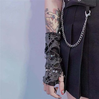 Ins ถุงมือแขนกันแดดสไตล์ฮิปฮอปสําหรับผู้ชายและผู้หญิง