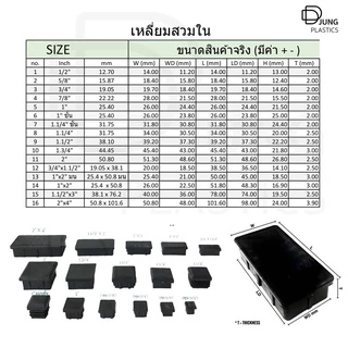 พลาสติกรองขาโต๊ะ จุกอุดขาเก้าอี้ สี่เหลี่ยมสวมใน ขนาด 1" (1 นิ้ว ) จุกอุดขาโต๊ะ ฝาครอบเหล็กกล่อง ปิดเหล็กเหลี่ยม