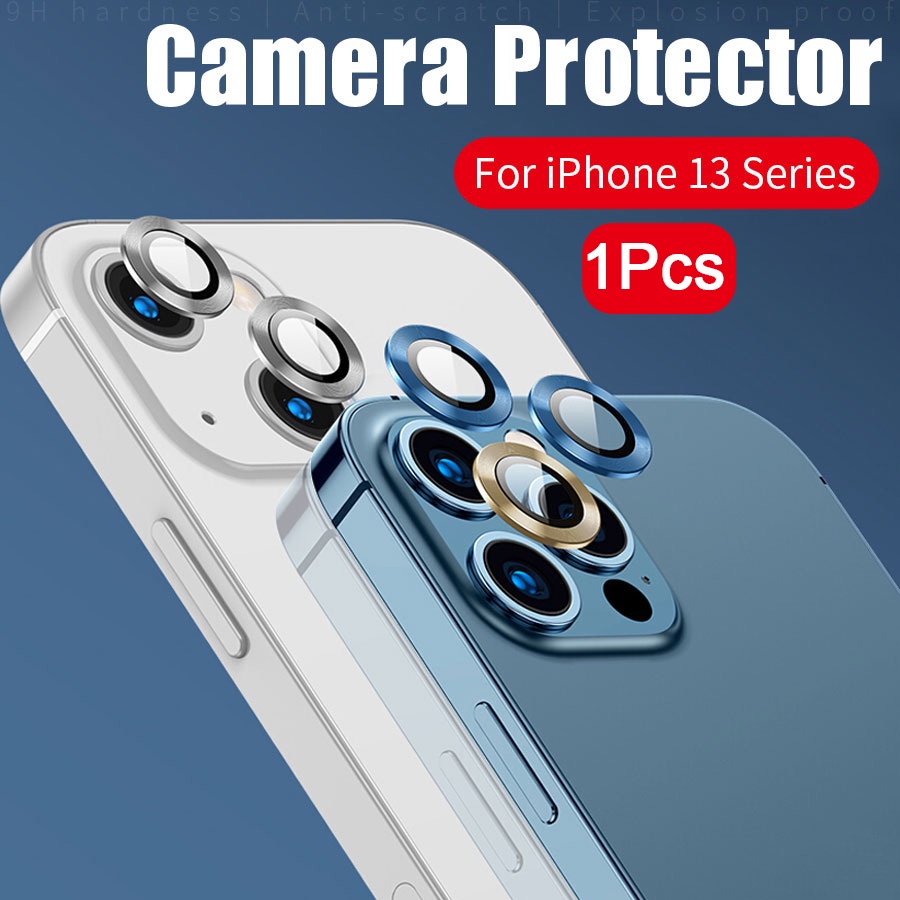 ตัวป้องกันเลนส์กล้อง สำหรับ iphone 13 Pro Max ตัวป้องกันเลนส์ กระจกนิรภัย แหวนโลหะ เลนส์ฝาครอบหน้าจอฟิล์ม