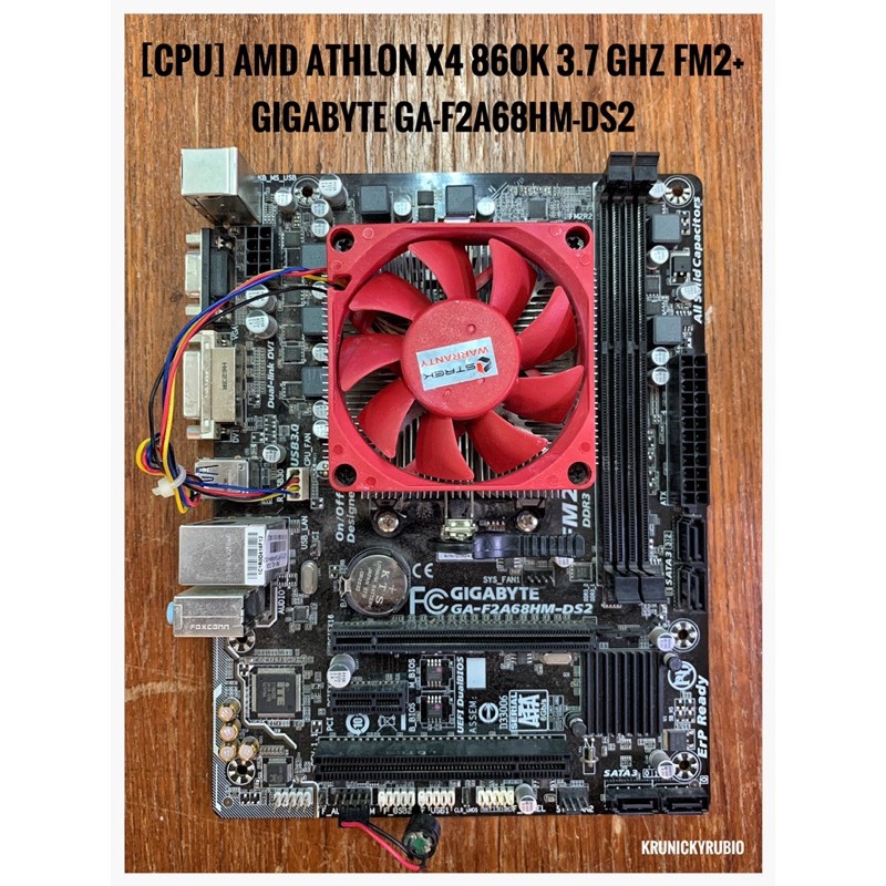 ชุดซีพียู+เมนบอร์ด [CPU] AMD Athlon X4 860K FM2+ 3.7 GHz + [MB] GIGABYTE GA-F2A68HM-DS2 มือ 2