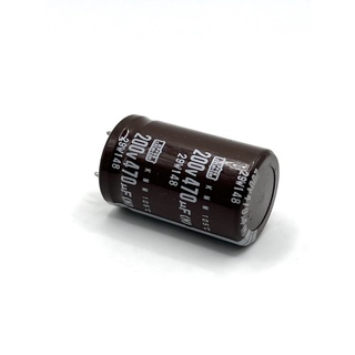 470uf 200v อลูมิเนียม Electrolytic Capacitor ขาเขี้ยว2ขา