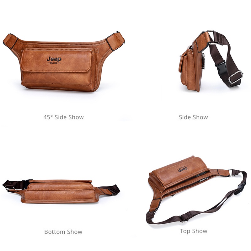 Jeep BULUO กระเป๋าหนังคาดเอว คาดเอว ใส่โทรศัพท์ อเนกประสงค์ สะโพก 901 สําหรับทุกเพศ