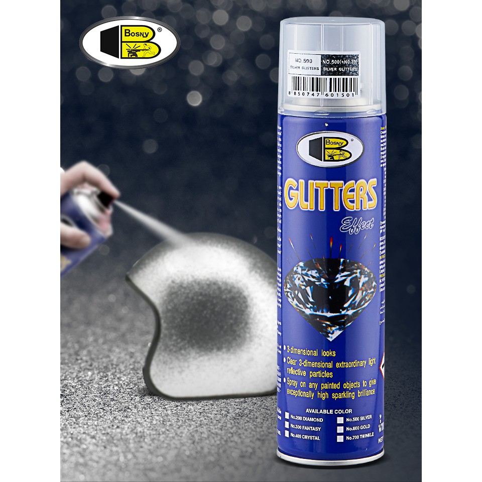 ส่งฟรีBOSNY สีสเปรย์ประกายเพชร สีสเปรย์อเนกประสงค์ สเปรย์พ่นสี BOSNY Glitter Spray เก็บเงินปลายทาง