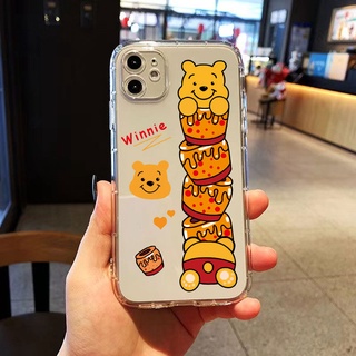 เคสiPhone8plus โทรศัพท์เลนส์ป้องกันแขน ความกดอากาศ โปร่งใส เคสโทรศัพท์มือถือ ลายการ์ตูนหมีพูห์ สไตล์เกาหลี สําหรับ เคสไอโฟน11 โทรศัพท์ ip i 6s 7 8 plus 11 เคสไอโฟน 13 เคสไอโฟน 12 pro max mini เคสไอโฟน7พลัส xs XR iPhone 14 case เคสโทรศัพท์