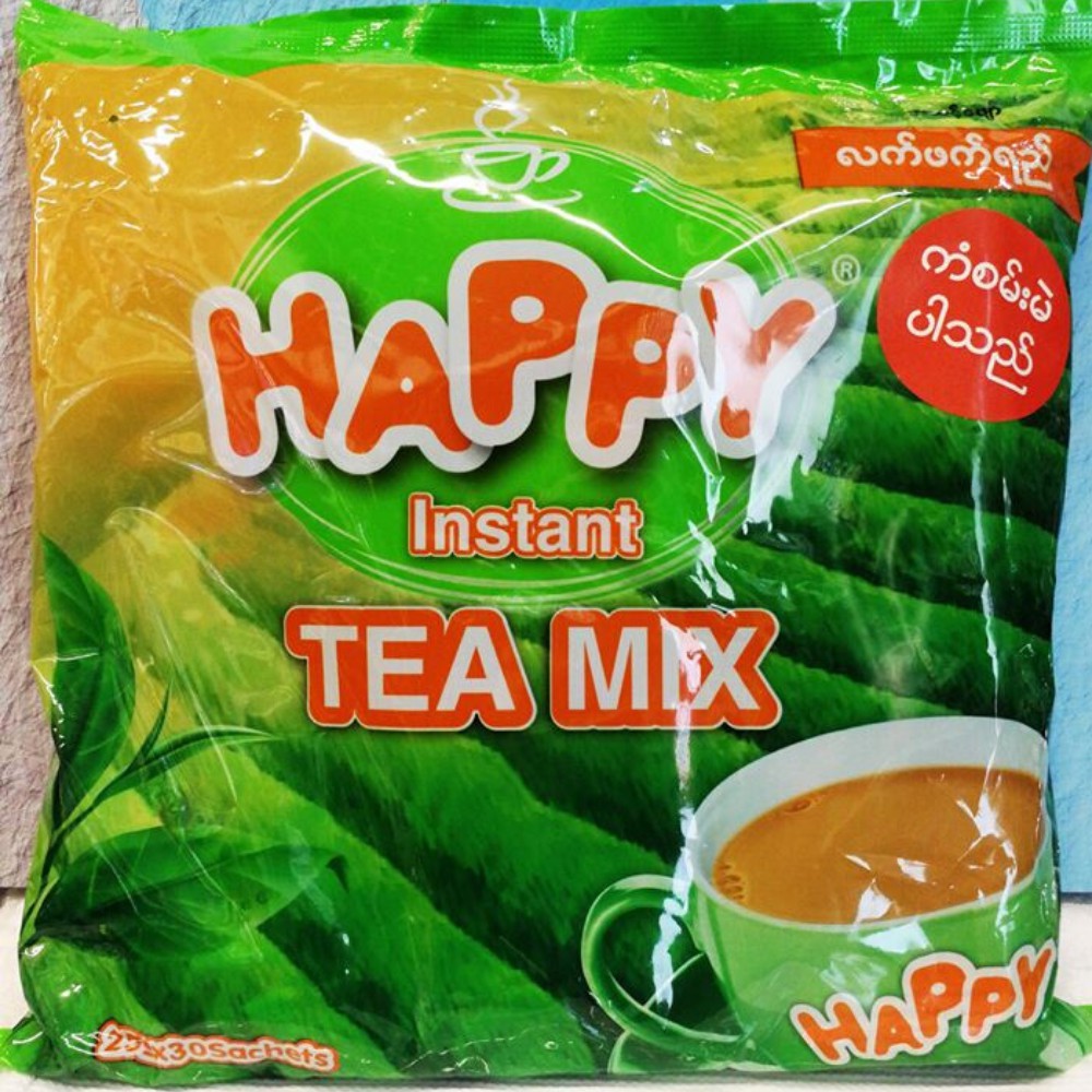 ชาพม่า ชานมพม่า Happy Tea Mix ชานมยอดฮิต!! ชานมไข่มุก หอมใบชาพม่าแท้ รสหวานมัน กลมกล่อม