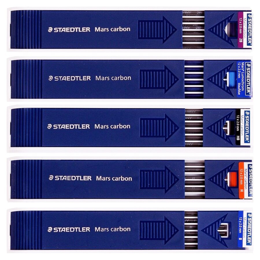ไส้ดินสอ Staedtler Mars Carbon 2 mm 2 มม HB 2B 4B 2H H 4H B