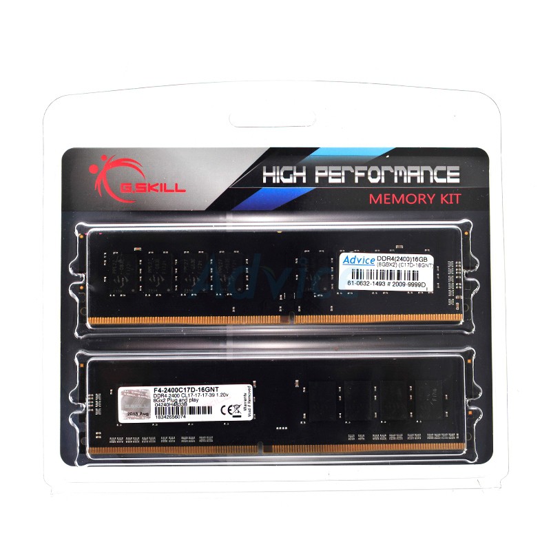 RAM DDR4(2400) 16GB (8GBX2) G.SKILL (C17D-16GNT)