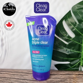 [Clean &amp; Clear] Acne Triple Clear Exfoliating Scrub 141 g คลีน แอนด์ เคลียร์ สครับ สำหรับผิวหน้า