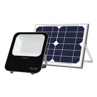 Outside spotlights LED SOLAR FLOODLIGHT LAMPTAN SOLAR FLOOD 30W DAYLIGHT BLACK External lamp Light bulb ไฟสปอทไลท์ภายนอก