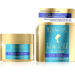 Eveline Egyptian Miracle Rescue Cream for Face Body Hair Natural Ingredients 40 ml