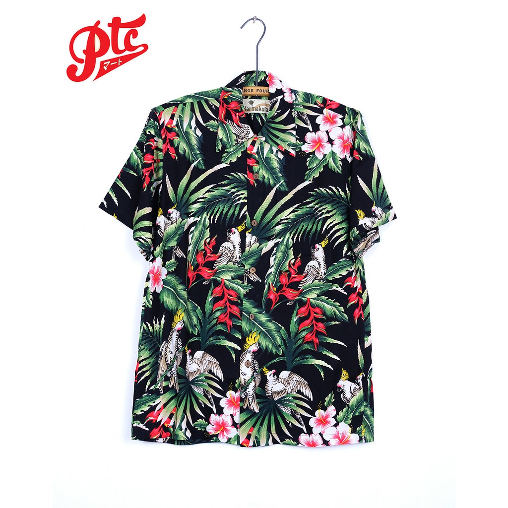 เสื้อฮาวาย Karmakula Hawaii Shirt Paradise Birds ฺBlack ลายยอดฮิตจากซีรีย์ดัง Netflix