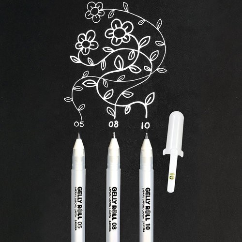 Sakura Gelly Roll Classic white pen ปากกาหมึกสีขาว