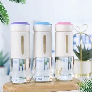 ขวดน้ำ กระบอกน้ำ 350ml เเบบใส ทรงสูง น่ารัก ของขวัญ ของชำร่วย