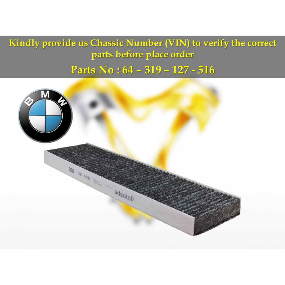 BMW - Mini R55 R56 R57 R58 R59 R60 R61 Aircond Filter กรองอากาศห้องโดยสาร 64-319-127-516