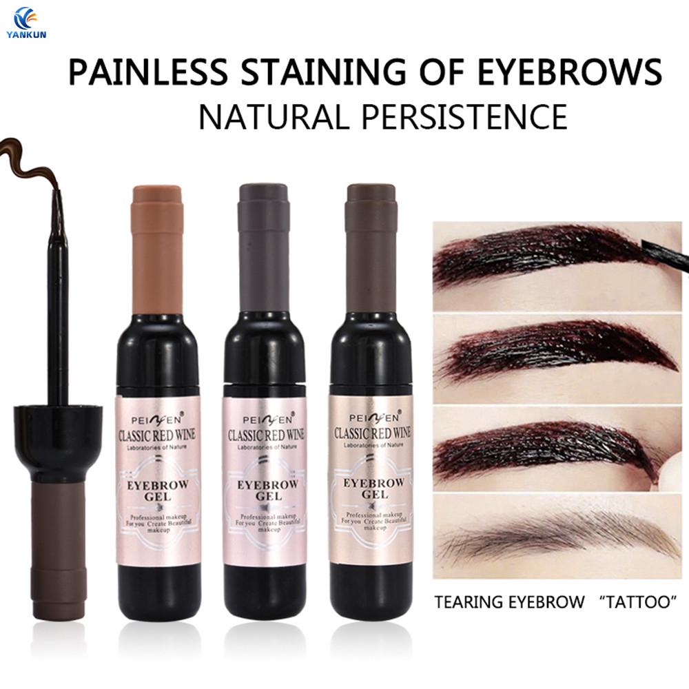 Fashion Eyebrow Tattoo Shadow Black Coffee Gray Peel Off Waterproof Lasting Dye