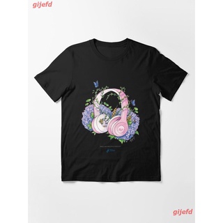 Tshirtคอลูกเรือcrew neck2022 Pride And Prejudice Podcast Headphones White Essential T-Shirt เสื้อยืด ดพิมพ์ลาย ดผ้าเด้ง