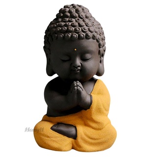 Small Buddha Tathagata Ceramic Figurine Ornament Adorable Tea Pet for Home