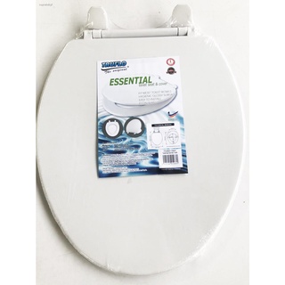 ฝารองชักโครก พลาสติก TRUFLO Essential Toilet seat cover (Size 440x365mm) ผารองชักโคก ฝารองนั่งส้วม ฝารองนั่ง สีขาว พลาสต