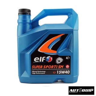 ELF SUPER SPORTI SM 15W40 4 L. สำหรับหรับเครื่องยนต์เบนซิน (สินค้าเกรด B) ฉลากไม่สมบูรณ์