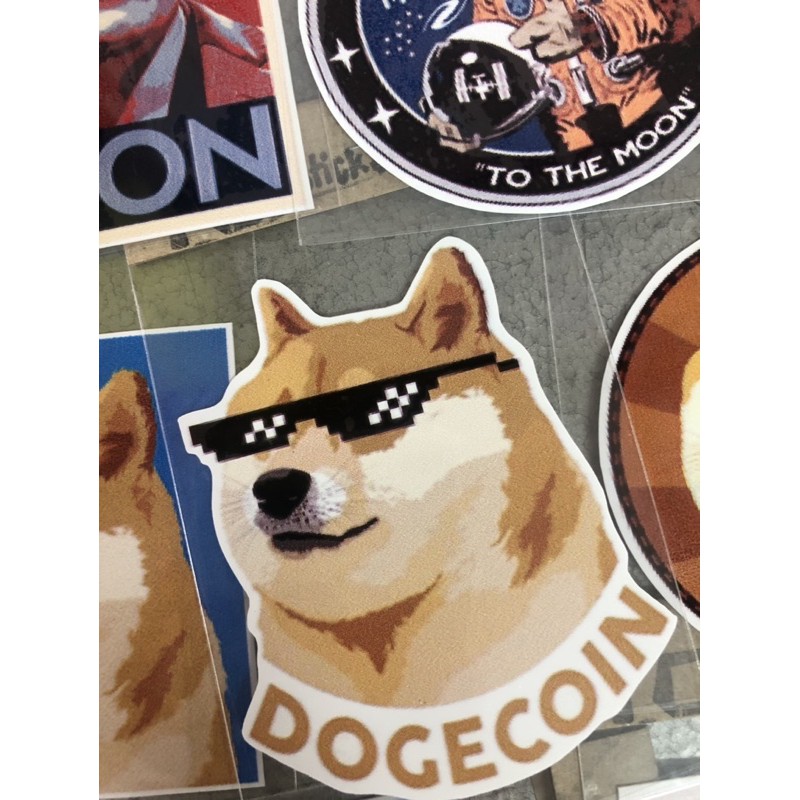 sticker Doge coin สติ๊กเกอร์กันน้ำDogecoin1 ชุด มี 13ชิ้น